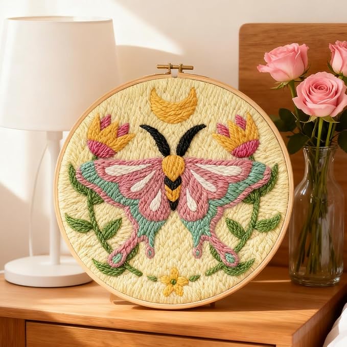 INFUNLY Pink Moths Punch Needle Kits - Image 5