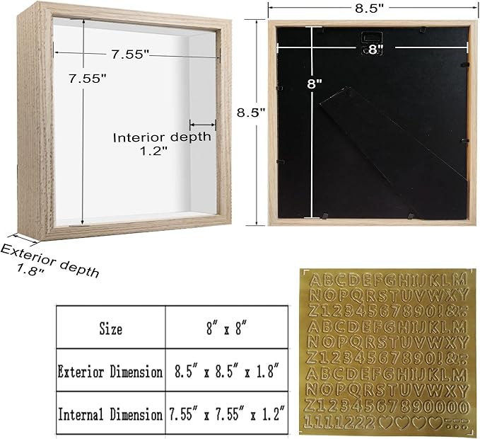 8x8 Shadow Box Frame Display Case - Image 2
