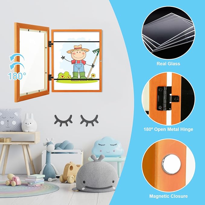 Kids Art Frames, 8.5x11 Front Opening Kids Artwork Frames Changeable, Holds 50 - Image 6