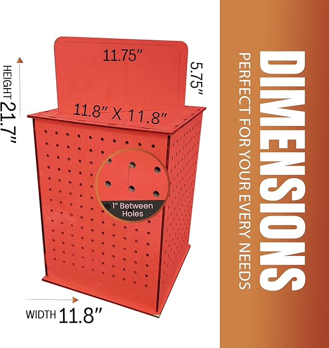 TORCHED DISPLAYS Rotating Pegboard Display… (Red)