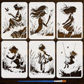 FINGERINSPIRE 6PCS Graffiti Lady Stencils by FINGERINSPIRE