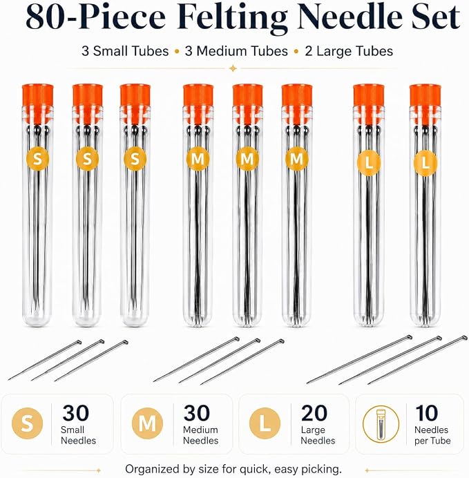 Gipony 80-Piece Felting Needles - Image 2