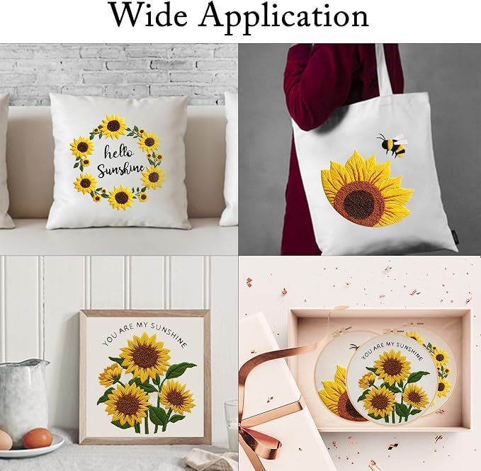 Nuberlic Sunflower Embroidery Kit 3 Pack Embroidery Kits - Image 5