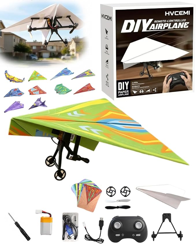 Rc Paper Airplane Motor Kit DIY Model Airplanes Launcher Construction Set by Hvcemi