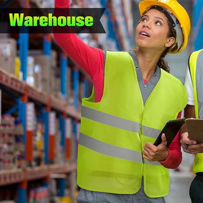 Mepase Reflective Safety Vests High Visibility Mesh Security Vest Work Vest with Silver Strip for Men Women Construction