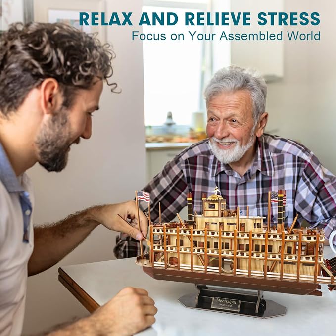 CubicFun 3D Puzzle Mississippi Steamboat Model Kit Gift - Image 4