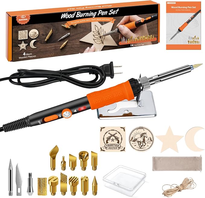 K KERNOWO Wood Burning Kit, DIY Craft Pyrography Pen by KKERNOWO