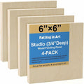 Falling in Art 4 Pack 6x6’’ Unfinished Birch Wood Panels Kit by FallinginArt