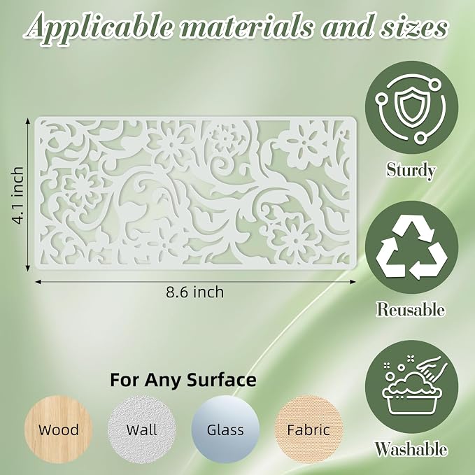 Geometric Texture Stencils for Crafts Reusable 16Pcs Stencils | DIY Art - Image 4