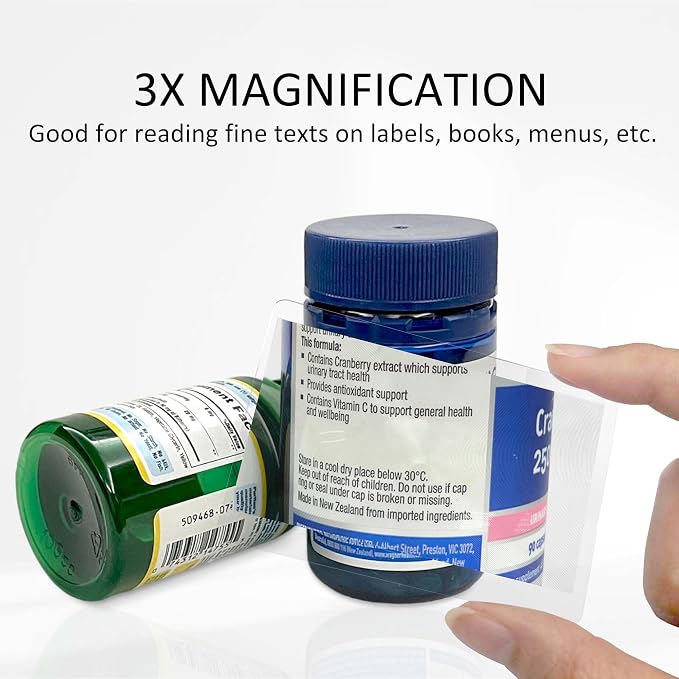 MAGDEPO 3X Page Magnifying Lens 4.75" x 7" Combo-Set 2 Bookmark Magnifier - Image 8