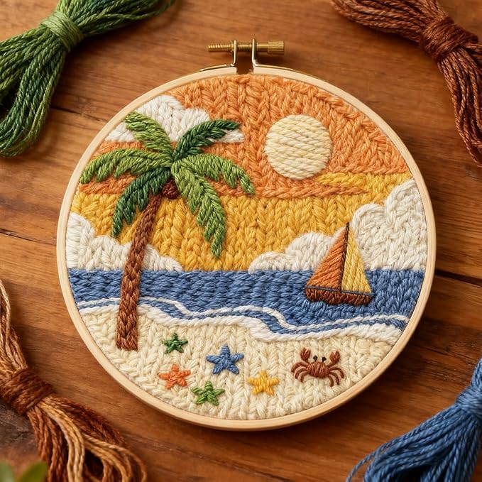 INFUNLY Sea Beach Punch Needle Kits - Image 4