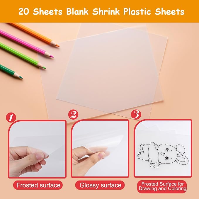 Csyidio 251 PCS Shrink Dink Keychain Kit Includes 20 Sheets Shrink Plastic - Image 3