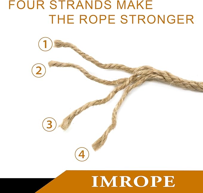 3mm x 1000 Feet Natural Jute Rope, Twine for Gardening Tomato Climbing Plant Tie Floristry Crafts Gift Wrapping Packing Decor