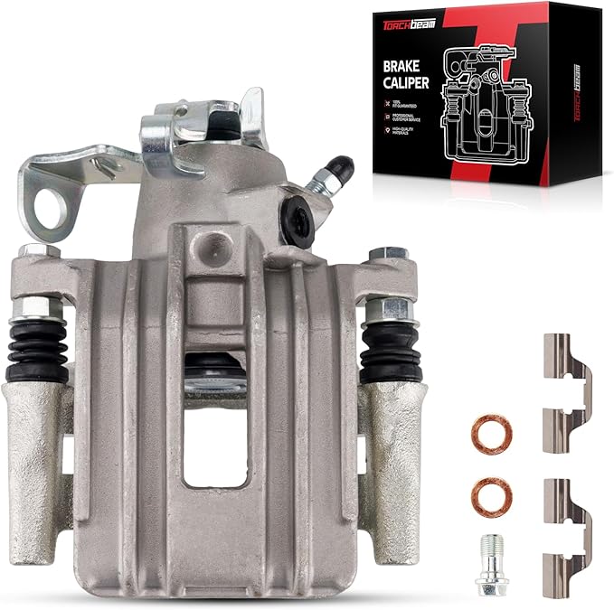 Torchbeam Rear Right Passenger Side Brake Caliper for Volkswagen Audi for 2001-2004 Jetta, 2000-2006 TT Quattro, 2005 Jetta, 2000 Jetta 1.8, Disc Brake Caliper Assembly with Bracket Replace #19B2574