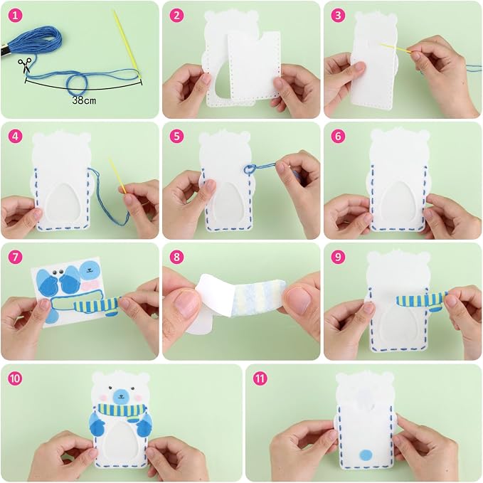 Funtopia Felt Sewing Crafts for Kids Ages 4-12, 10 Easy DIY Projects Kids - Image 5