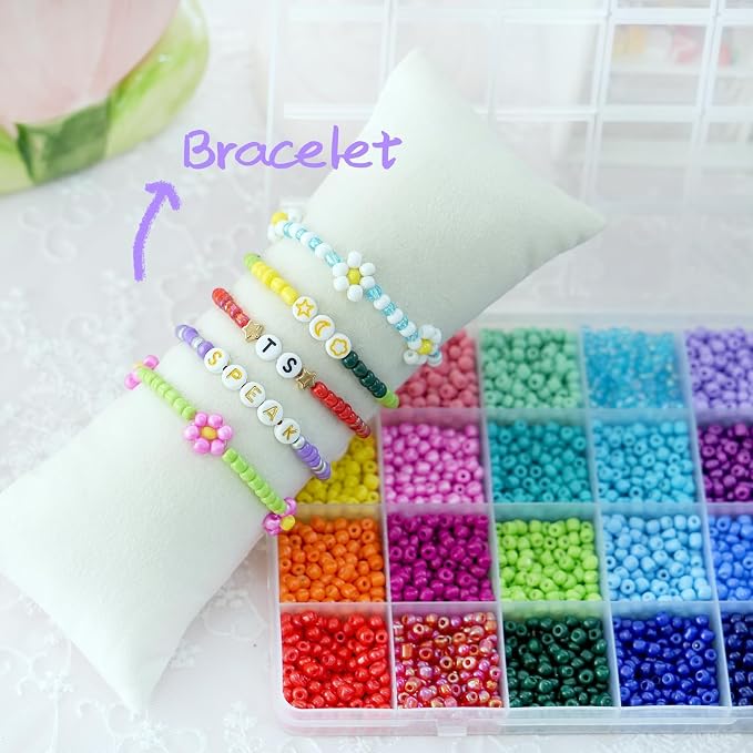 4500pcs Seed Beads 24 Colors 4mm Round Beads - Image 7