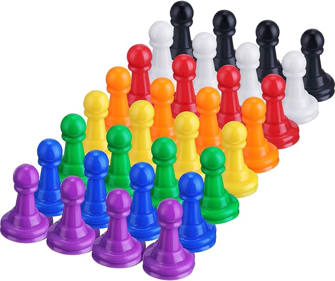 Shappy 32 Pieces Multicolor Plastic Pawn Chess Pieces by Shappy