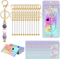 42/84/126 Pcs Beadable Keychain Bars Bulk Blank DIY Beaded Keychain Making by Unknown