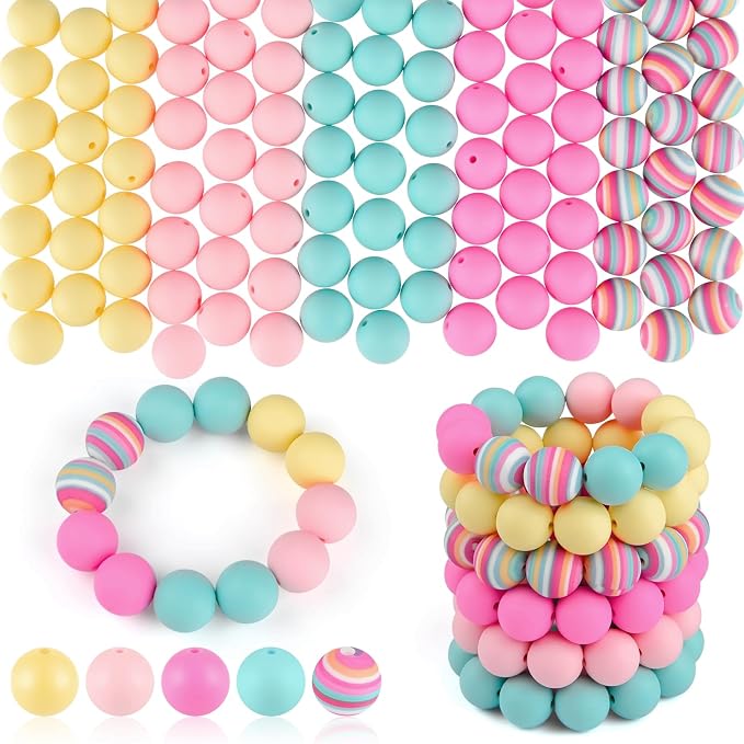 ASTARON 100 Pcs 15mm Silicone Beads by ASTARON