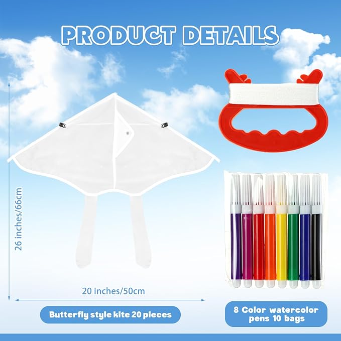 Honoson 20 Pieces DIY Blank Kite - Image 2