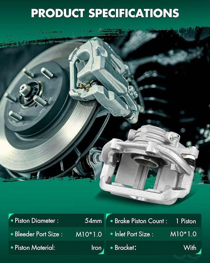 SCITOO 18B4626 Rear Right Disc Brake Caliper w/Bracket Fit For Chev For Caprice 1994-1996,For Chev For Impala 1994-1996, Single Piston