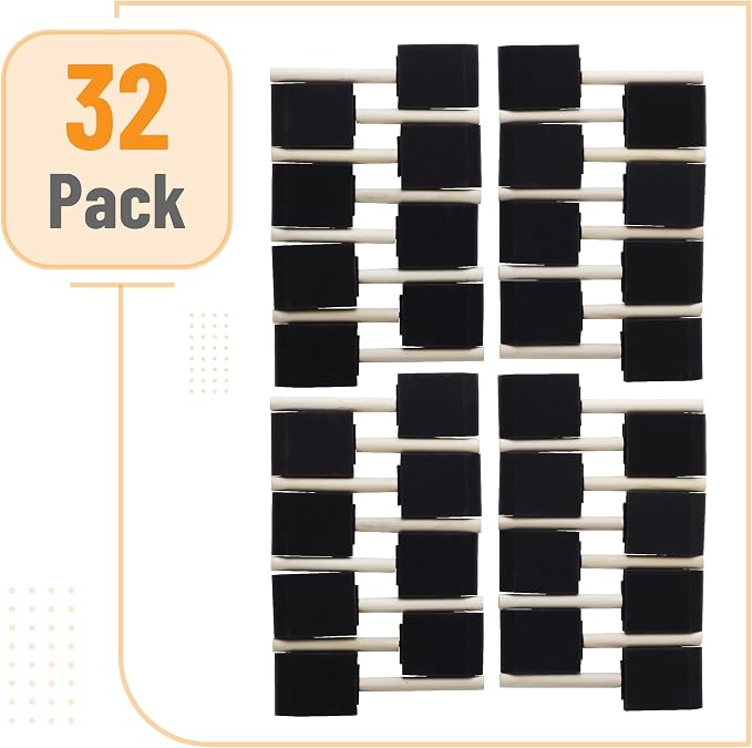 Bates 2-Inch Foam Paint Brushes, 32 Pack - Image 2