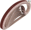 HARFINGTON 1/2 x 18 Inch Sanding Belts, 10 Pcs 120 Grits Aluminum Oxide Abrasive Belt Sander File Belt for Woodworking, Metal Polishing, Knife Sharpener