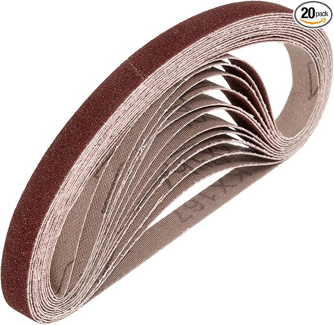 HARFINGTON 1/2 x 12 Inch Sanding Belts, 20 Pcs 120 Grits Aluminum Oxide Abrasive Belt Sander File Belt for Woodworking, Metal Polishing, Knife Sharpener