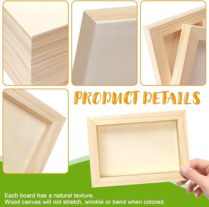 FSWCCK 10 Pack 5 x 7 inch Wood Panel Boards, Unfinished Wood Canvas Panels - Image 3