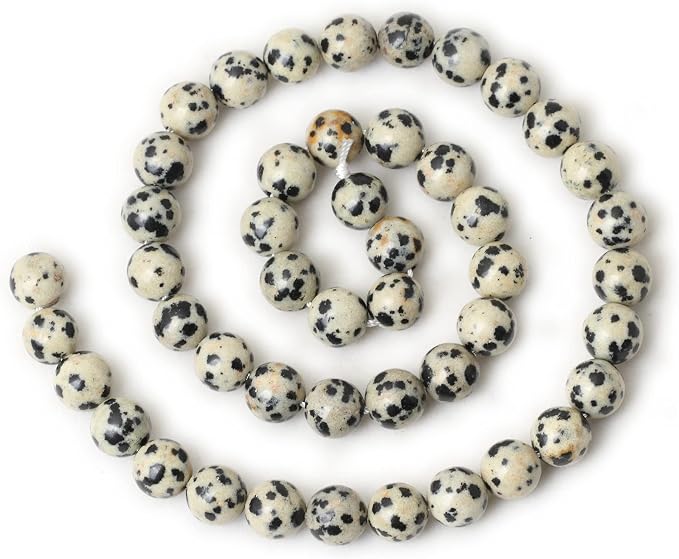 45PCS 8mm Natural Dalmatian Stone Round Loose Beads - Image 2