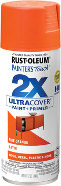 Rust-Oleum Painter's Touch 2X Ultra Cover Spray Paint, Satin Fire Orange | by Rust-Oleum