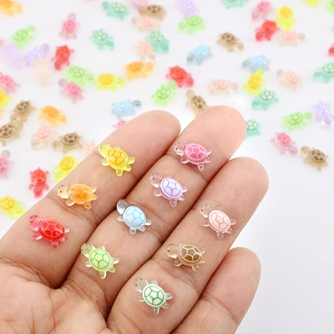 120Pcs Mini Resin Turtles, Glow in the Dark Miniature Tiny Turtles - Image 2