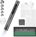 Electric Engraving Pen with Light, Mini DIY Electric Etching Machines with 44 Bits,USB Rechargeable Cordless Rotary Tool,Engraving Pen for Metal, Wood, Glass and Plastic,Dark Grey