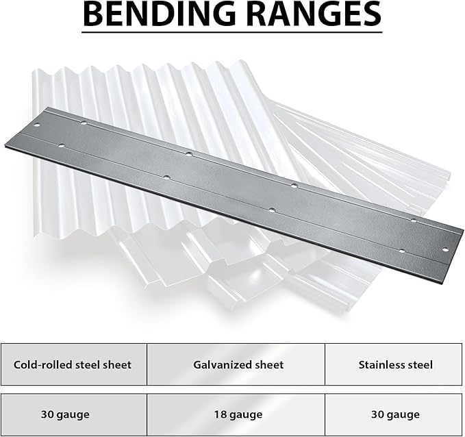 Folding Tool Steel Metal Bending Tool Sheet Metal Bender for HVAC Bending Forming 3/8 and 1 Fold Depths in Ductwork(24 Inch)
