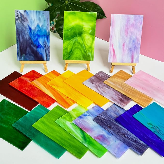 ILLUCKAI 36 Sheets Vibrant Stained Glass Sheets Variety Pack, 6 x 4 Inch - Image 3