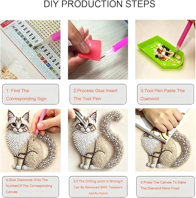 OJTOYART 5D Cat Special Shape Diamond Art Kits - Image 6