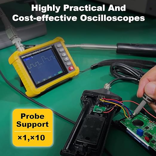 Mini Handheld Oscilloscope Kit,Pocket Portable Oscilloscope 2.5MS/s Sampling Rate,500KHz Bandwidth, 2.8 inch TFT，Type-C,Trigger Function Auto/Nomal/Single