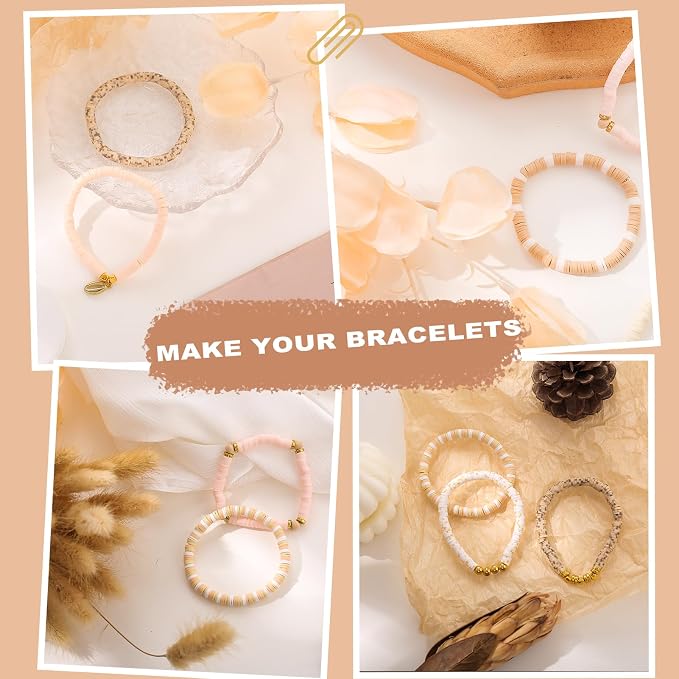 ADIIL 7200pcs Clay Beads Bracelet Making Kit, 6mm Polymer Heishi Beads - Image 7