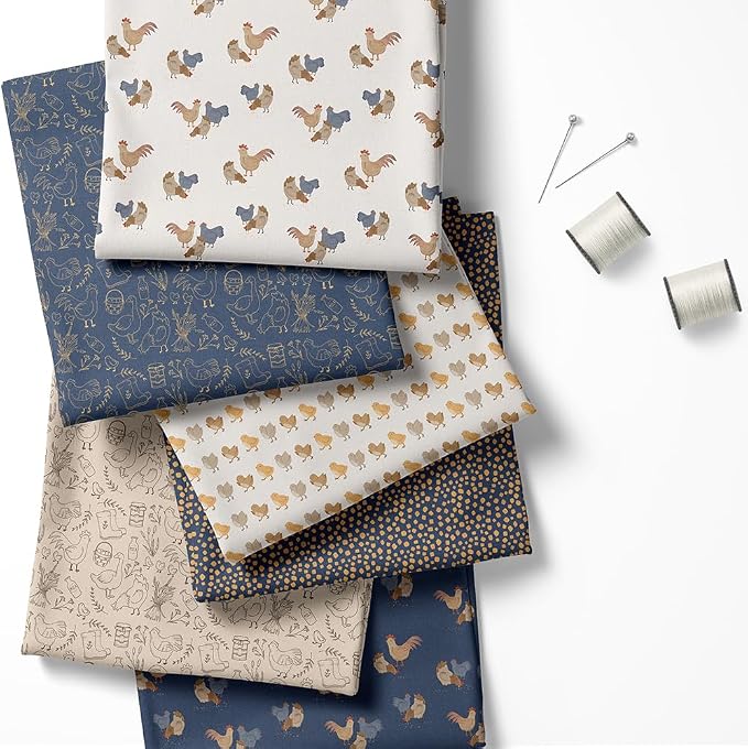Farm Patchwork Fabric Panel 100x155 cm – 100% Cotton Satin, 6 Coordinated - Image 2