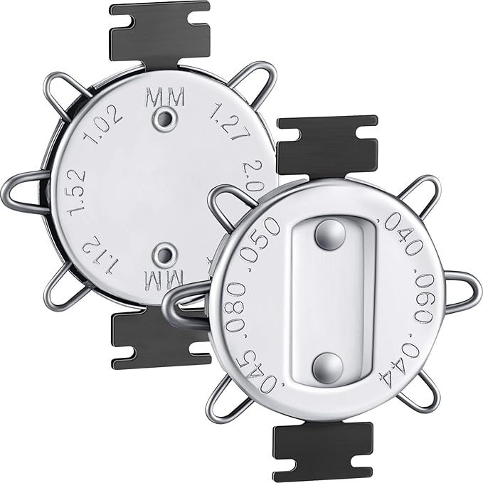 2 Pieces Spark Plug Gap Gauge Tool Spark Plug Gauge Measuring Tool Metric Standard Inches Gapper for Motorcycles