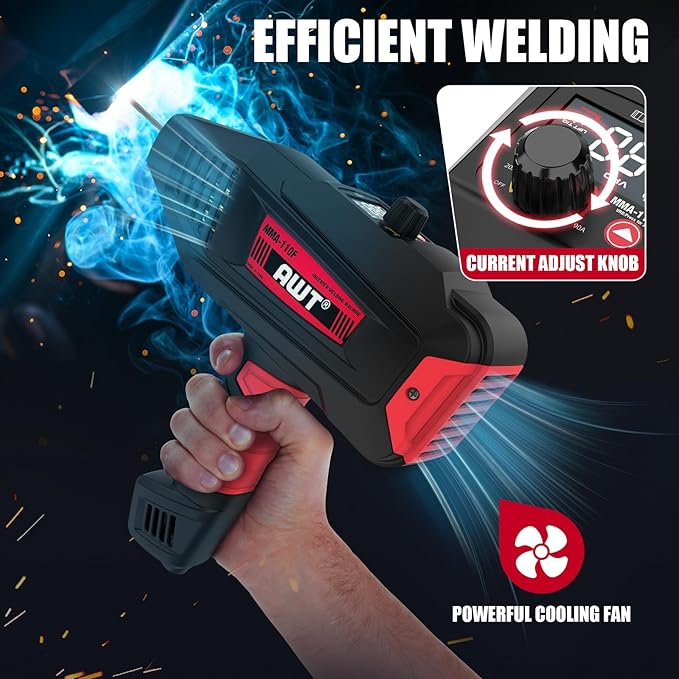 AWT Welding Machine Handheld 90Amp,ARC Welder/Lift TIG 110V Hand Held Welder Machine,Digital Display IGBT Inverter Welder Portable MMA Welder Machine,Welding Tool Set and Toolbox,Ideal for Home DIY
