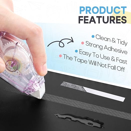 4 Pack Double Sided Tape Roller, Double Sided Adhesive Scrapbook Tape - Image 5