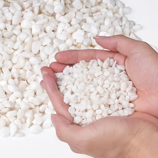 Pulovin 5 lbs White Aquarium Gravel, 1/5 Inch White Rocks by GardenSteward