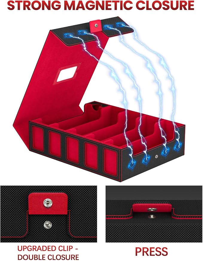 Trading Card Storage Box, 5 Row Card Deck Case - Image 4