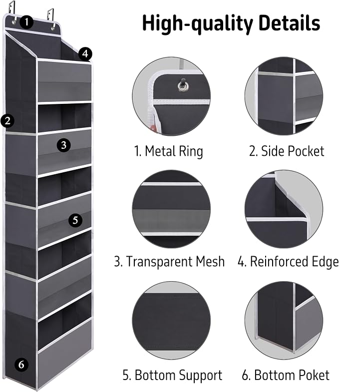 TYMENSH Gray Over Door Organizer - Image 4