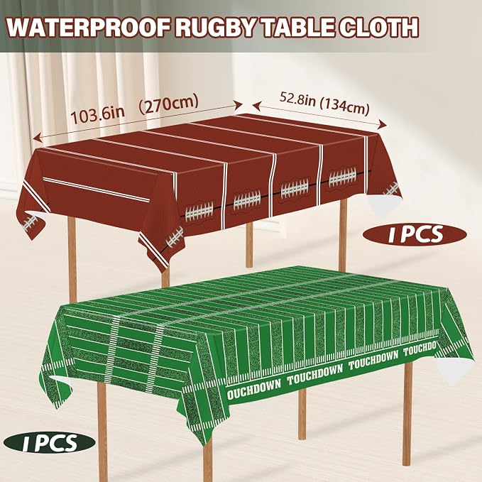 171 PCS Football Party Supplies Kit, Disposable Tableware Plates Napkins Cups - Image 4