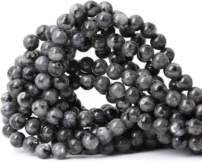 45PCS 8mm Natural Black Labradorite Gemstone Round Loose Beads Crystal Energy by CHEAVIAN