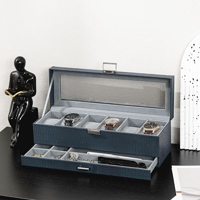 ProCase Watch Box, 6 Slot Watches Display Case - Image 5