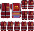 BeautyWill Custom Logo 10/20 Pack Safety Vest Class2 High Visibility Vest with Pockets Breathable Construction Vest Bulk