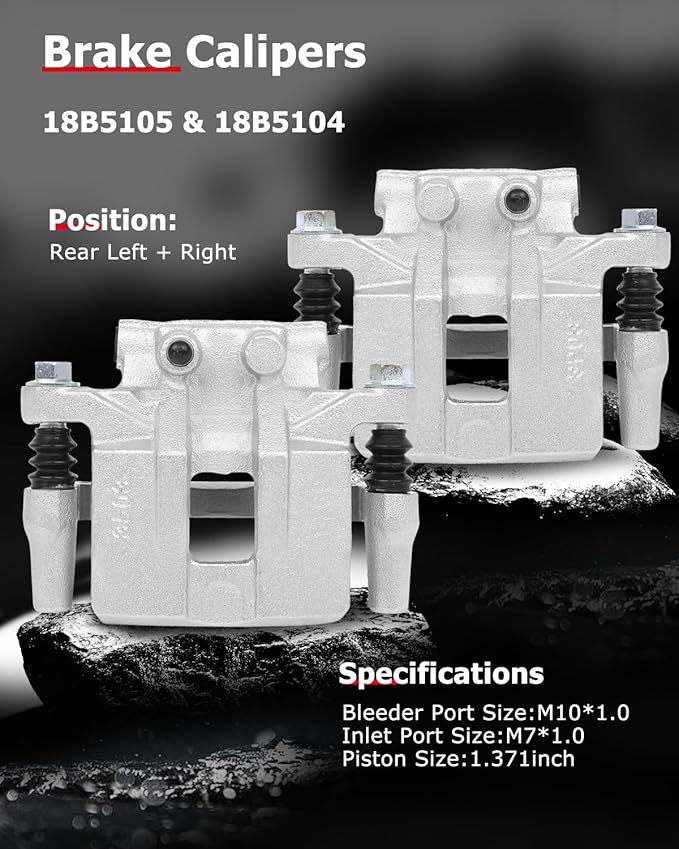 cciyu 18B5105 18B5104 Rear Left & Right Brake Calipers With Bracket For Chrysler,For Dodge,For Jeep,For Mitsubishi